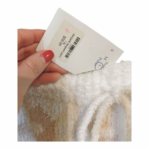 POL Cozy It Up Lounge Set Pink/White Animal Print NWT Sz L Tie Waist - Picture 8 of 9